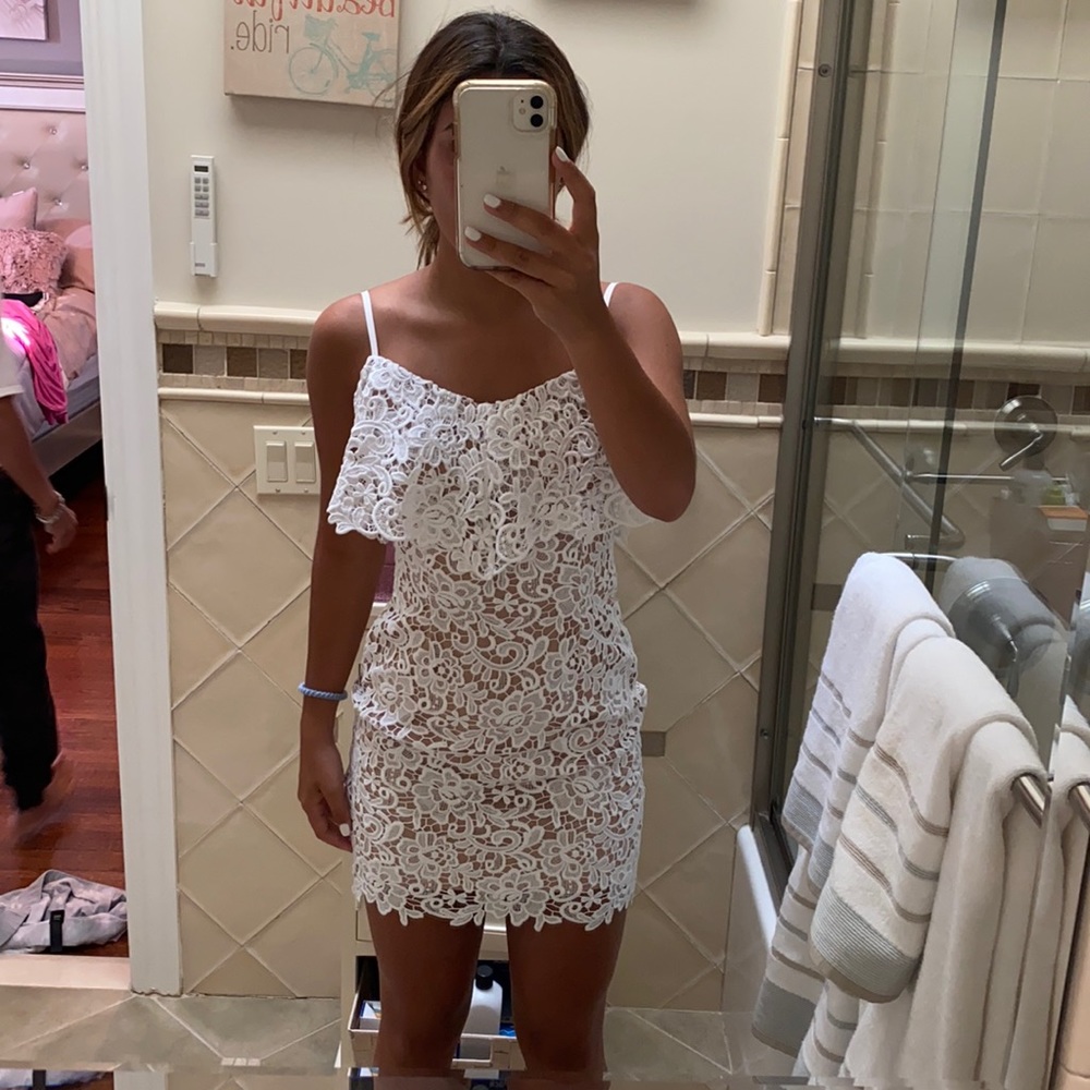 Tight white dress